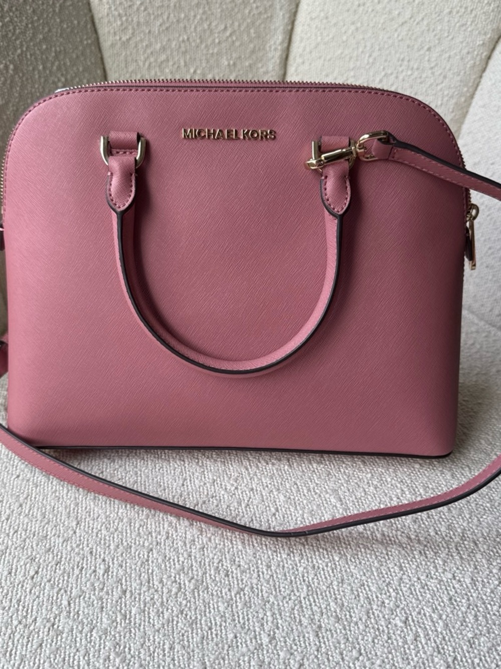 Michael Kors Rose Pink Dome Satchel with Removable Strap